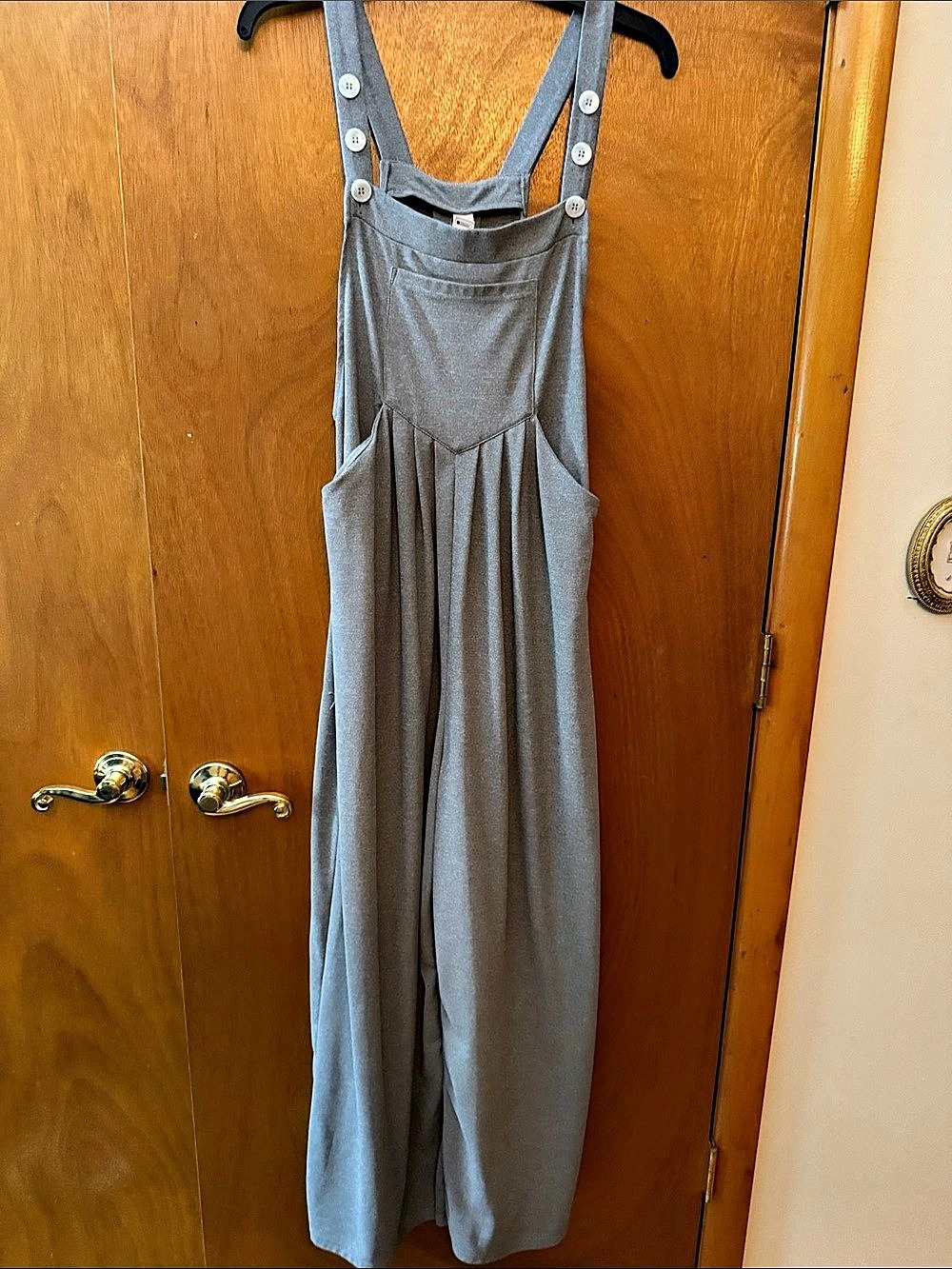 Halara Pockets Waffle Casual Overalls Gray Size Medium